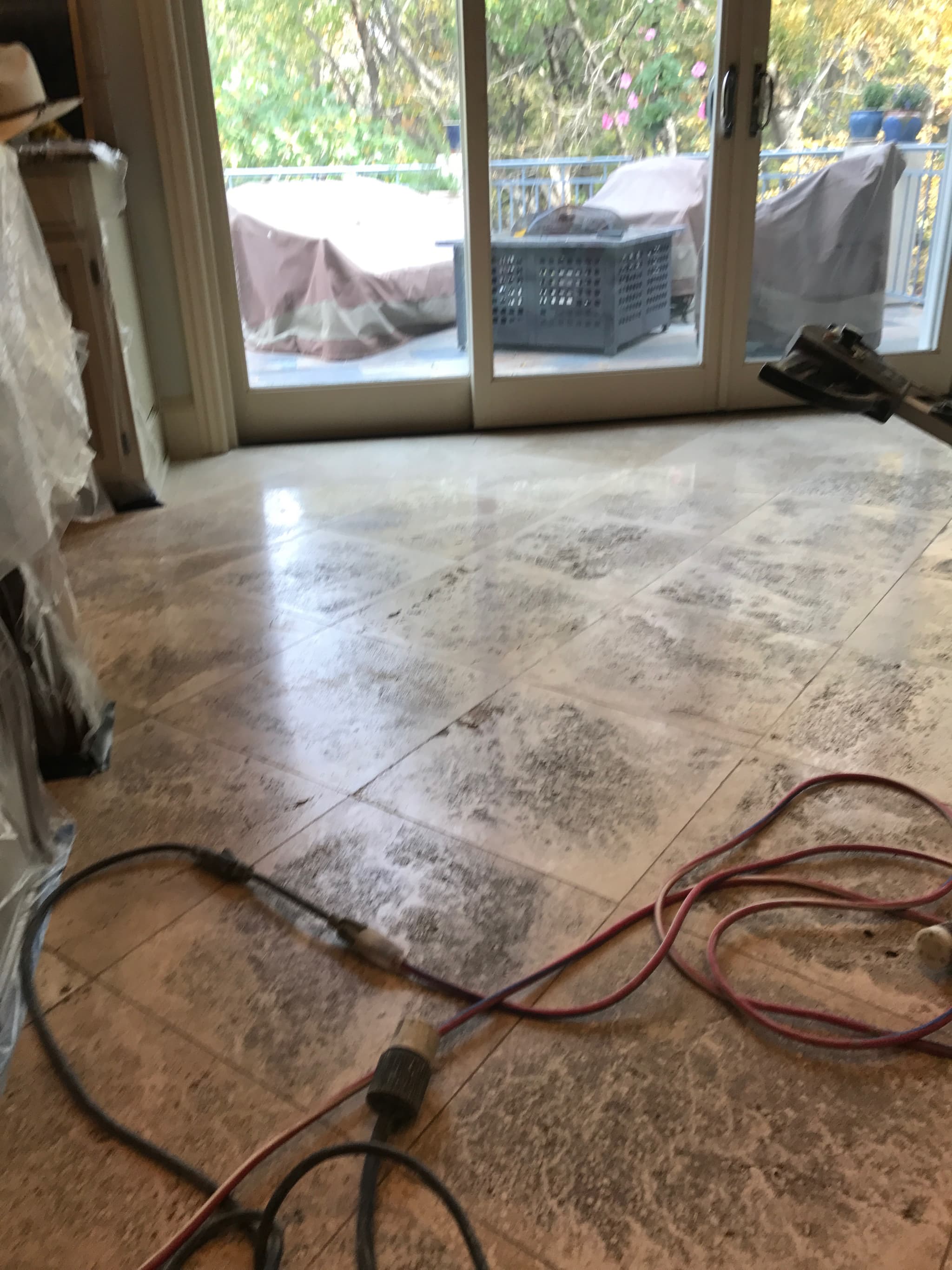 Marble table repair showing chip and crack repair on dining table in Kansas City