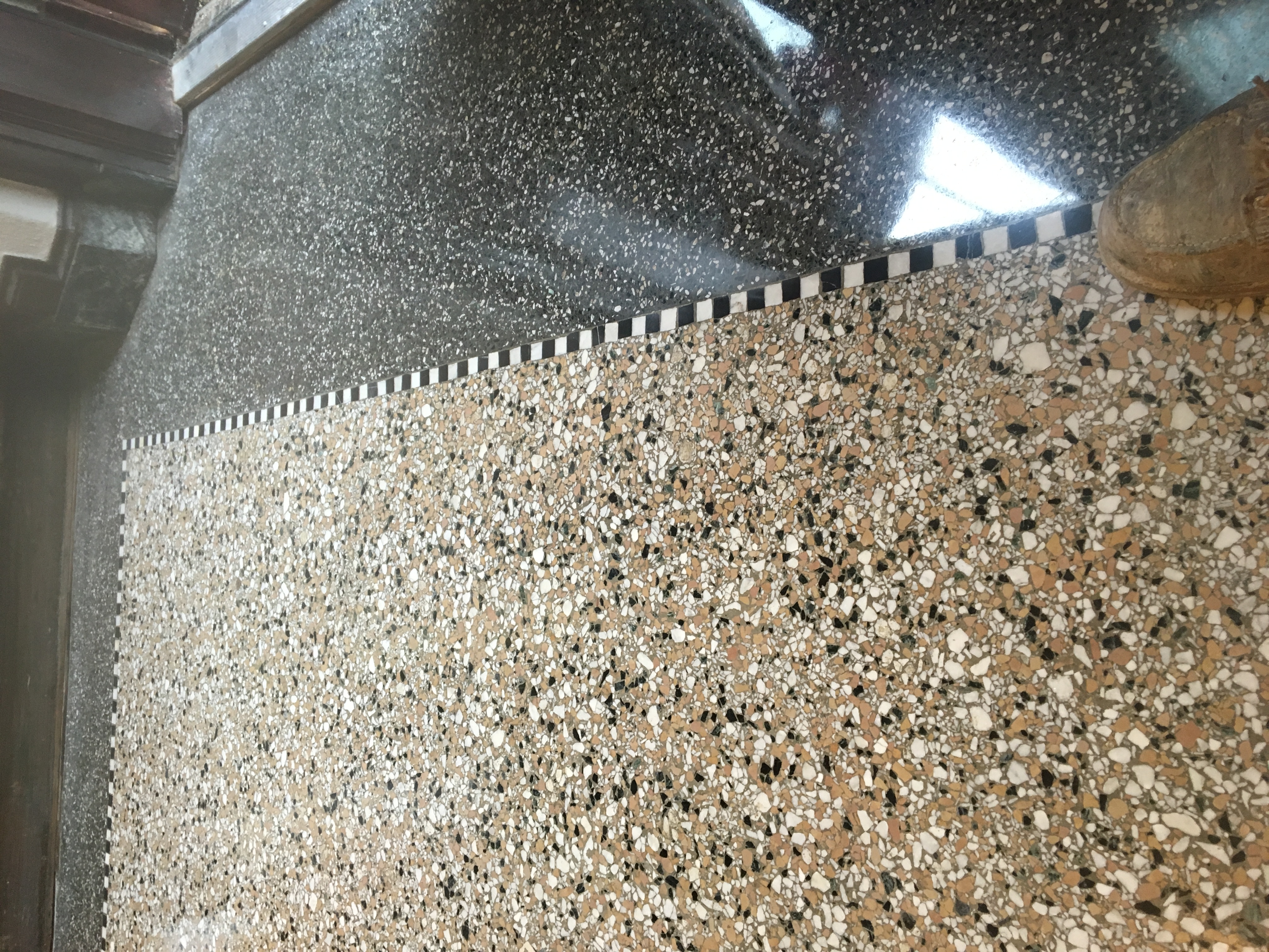 Commercial terrazzo floor restoration