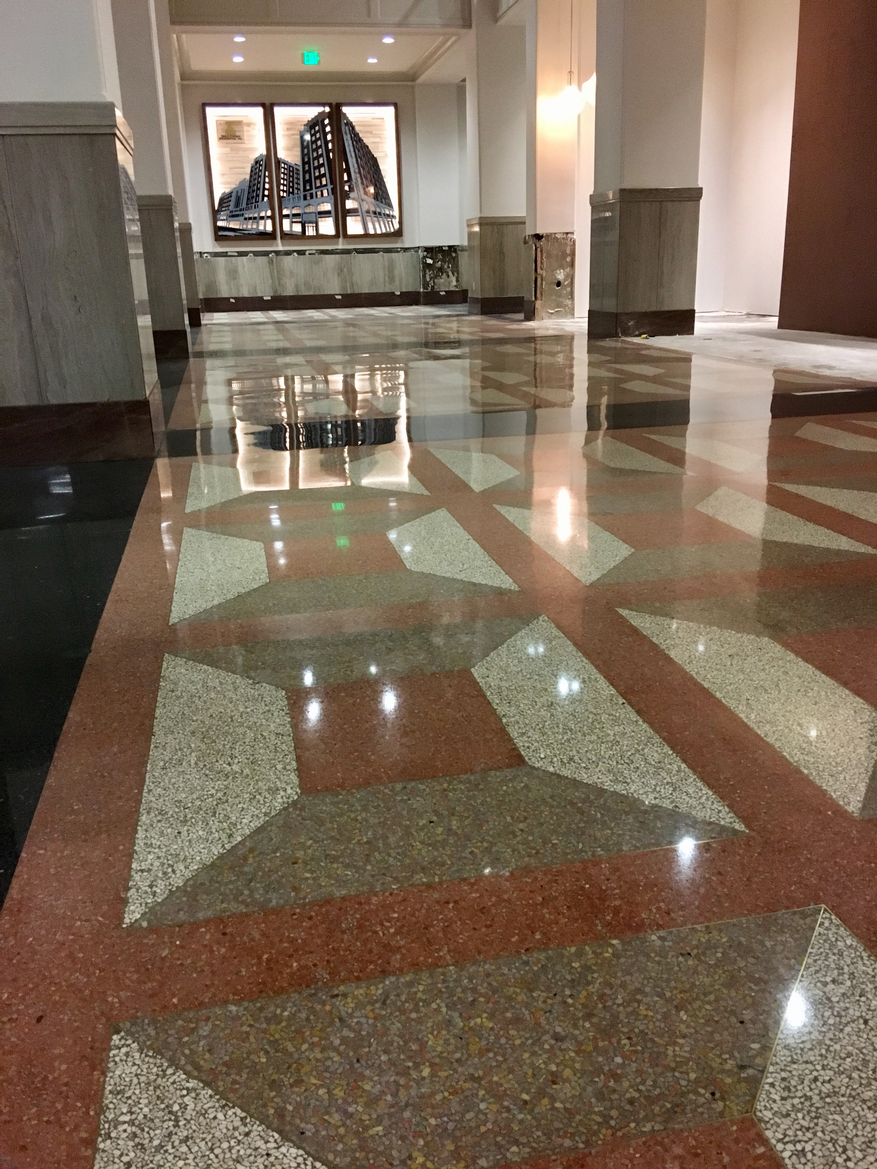 Hotel lobby marble restoration